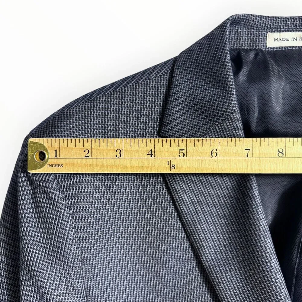 Joseph Abboud Mens Blazer 46R Italian Wool Sport Coat Two Button Jacket Blue